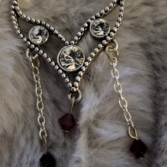 Red Crystal Chandelier Earrings - Picture 3 of 3